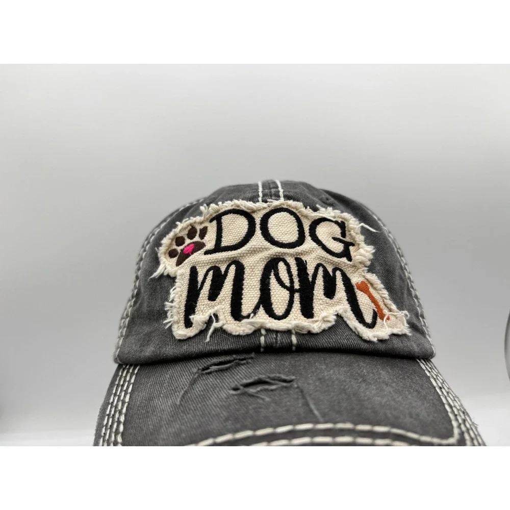 KBETHOS Vintage Dog Mom Distressed Baseball Cap Charcoal Gray Adjustable Hat